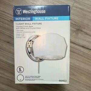 White Wall Lantern with Chrome Finish